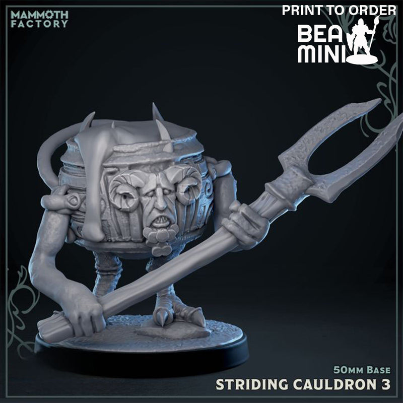 Striding Cauldron 3 | BeaMini Print to Order Miniatures