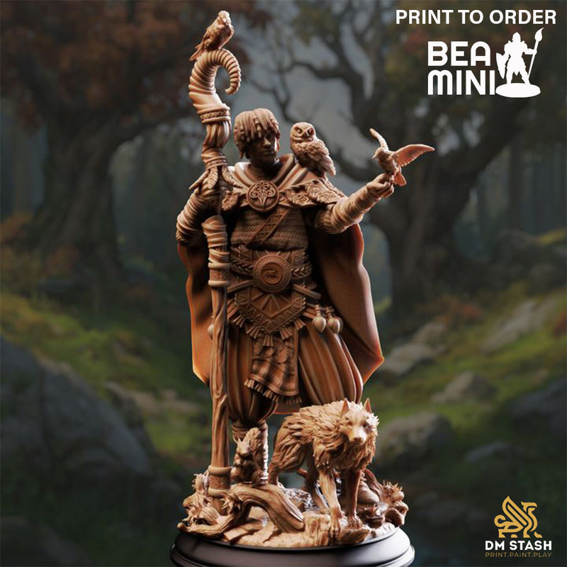 Human Druid - Gwambari | BeaMini Print to Order Miniatures