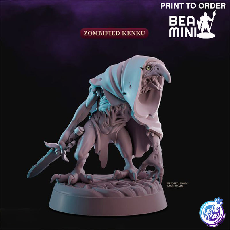Zombified Kenku | BeaMini Print to Order Miniatures