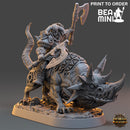 Balthazar Doublefang on Horned Wolf | BeaMini Print to Order Miniatures