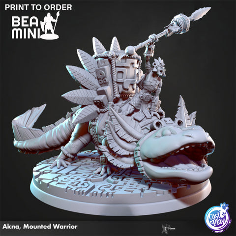 Akna, Mounted Warrior | BeaMini Print to Order Miniatures