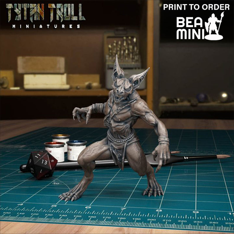 Bat Folk Creature 01 | BeaMini Print to Order Miniatures