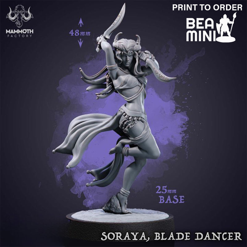 Soraya, Blade Dancer | BeaMini Print to Order Miniatures