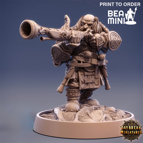Holgrim Sharpshank - Dwarven Artificer | BeaMini Print to Order Miniatures