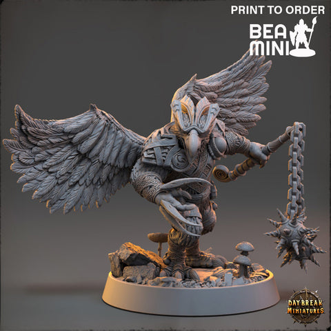 Prios Powerbeak - Aarakocra Fighter | BeaMini Print to Order Miniatures