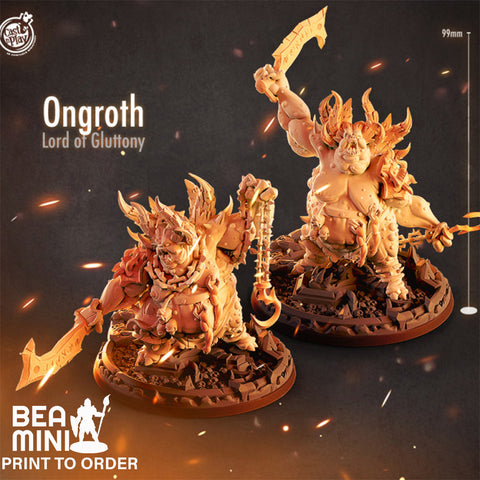 Ongroth, Lord of Gluttony | BeaMini Print to Order Miniatures