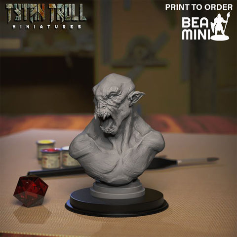 Orc Bust | BeaMini Print to Order Miniatures