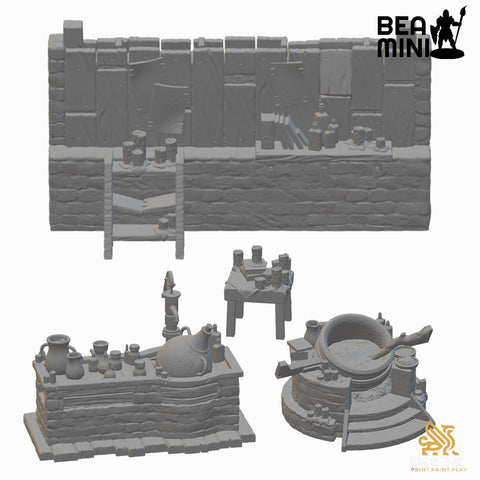 Hags Hovel Terrain Set |  BeaMini Unpainted RPG Miniatures