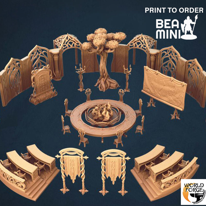 Elven Council Chambers | BeaMini Print to Order Miniatures