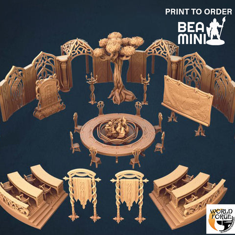 Elven Council Chambers | BeaMini Print to Order Miniatures