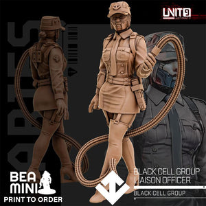 Black Cell Group Liaison Officer | BeaMini Print to Order Miniatures
