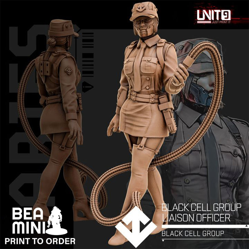 Black Cell Group Liaison Officer | BeaMini Print to Order Miniatures