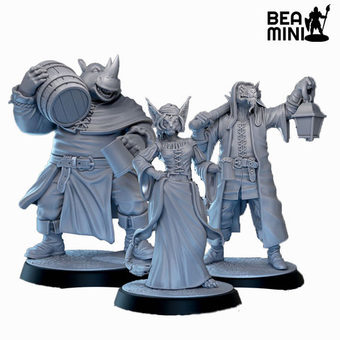 Townsfolk | BeaMini Unpainted RPG Miniatures