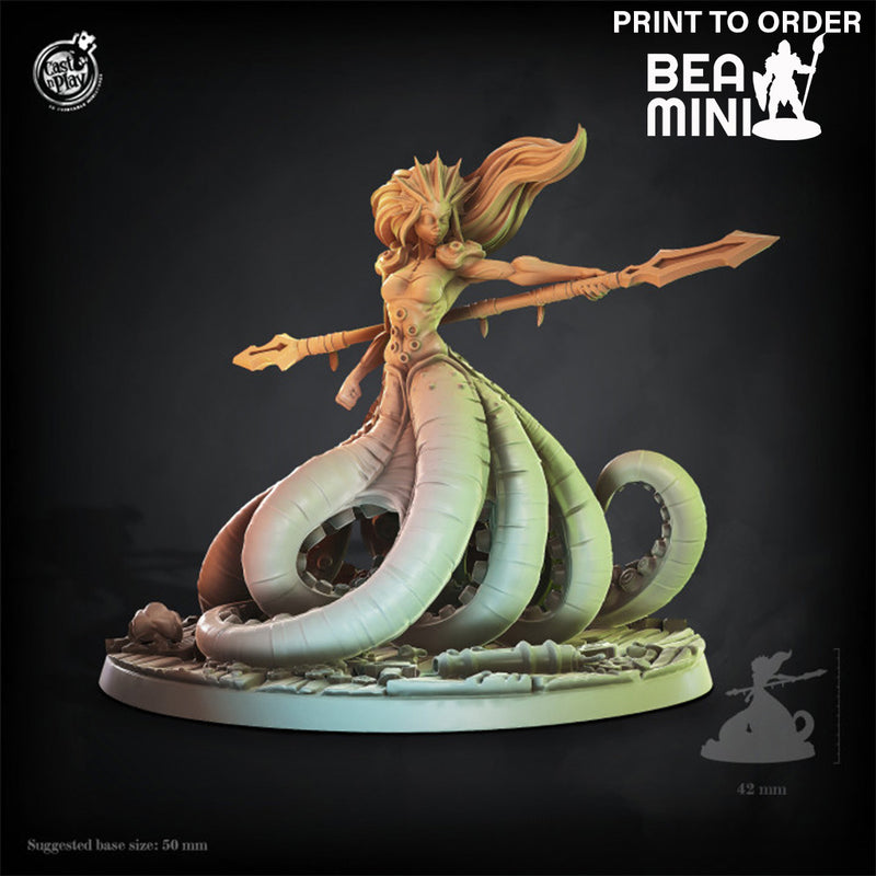 F'yll - Merefolk Queen | BeaMini Print to Order Miniatures