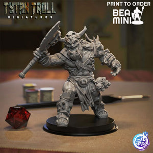 Orc Barbarian 01 | BeaMini Print to Order Miniatures