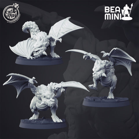 Dragon Hatchlings | BeaMini Unpainted RPG Miniatures