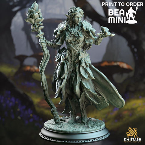 Feywalker Elf Druid - Synoria the Noble Hearted | BeaMini Print to Order Miniatures