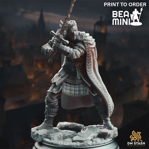 Kurt Williams - Human Fighter | BeaMini Print to Order Miniatures