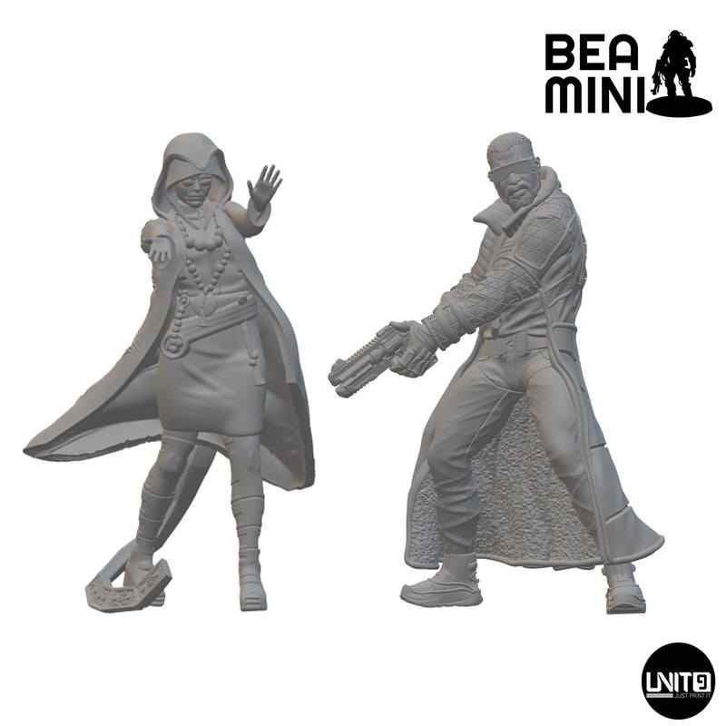Shenwu & Quinn | BeaMini Unpainted Sci-fi Miniatures