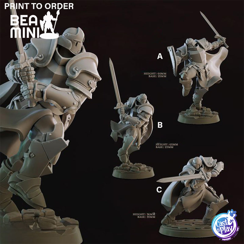 Human Fighters | BeaMini Print to Order Miniatures
