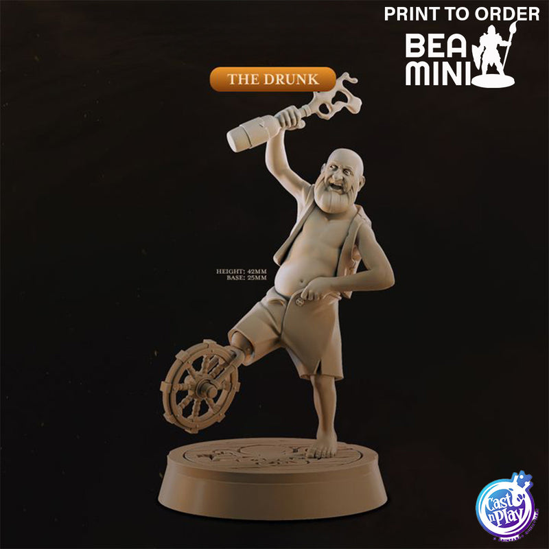 The Drunk Pirate | BeaMini Print to Order Miniatures