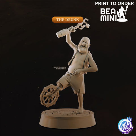 The Drunk Pirate | BeaMini Print to Order Miniatures