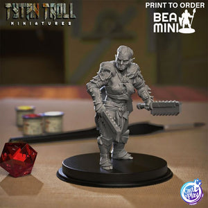 Orc Female Barbarian 03 | BeaMini Print to Order Miniatures