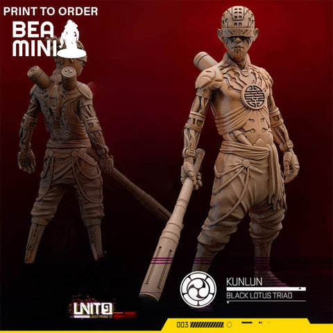 Cyberpunk - Kunlun - Black Lotus Triad | BeaMini Print to Order Miniatures