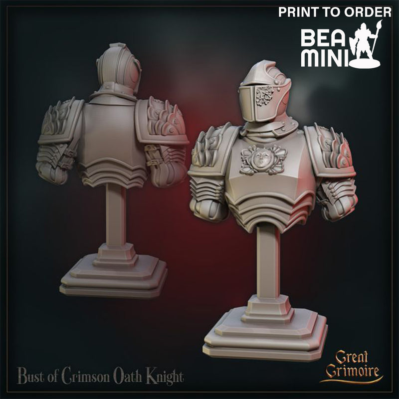 Crimson Oath Knight - Bust | BeaMini Print to Order Miniatures