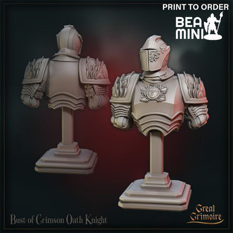 Crimson Oath Knight - Bust | BeaMini Print to Order Miniatures