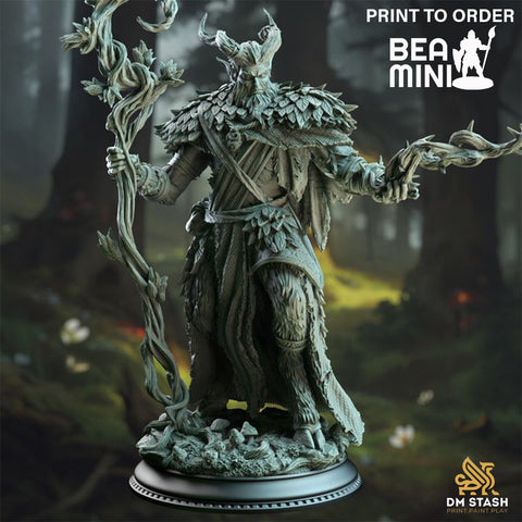 Satyr Druid - Old Barkhorn | BeaMini Print to Order Miniatures