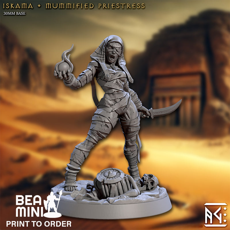 Iskama - Mummified Priestess | BeaMini Print to Order Miniatures