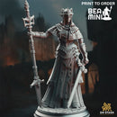 Elf War  Cleric - Evana the Proselytizer | BeaMini Print to Order Miniatures