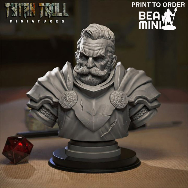 Old Warrior Bust | BeaMini Print to Order Miniatures