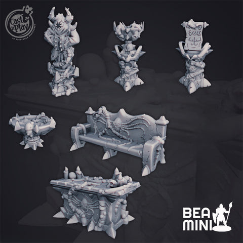 Cultist Church Props | BeaMini Unpainted RPG Miniatures