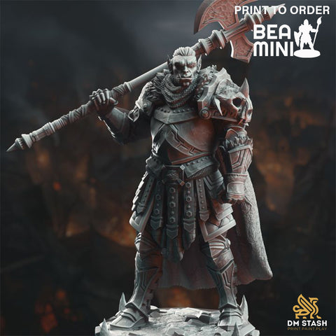 Trenon the Chainbreaker - Orc Paladin | BeaMini Print to Order Miniatures