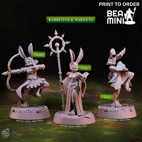 Rabbitfolk Wardens | BeaMini Print to Order Miniatures