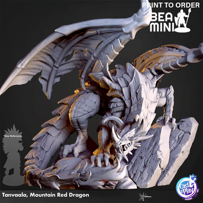 Tanvaala, Mountain Red Dragon | BeaMini Print to Order Miniatures