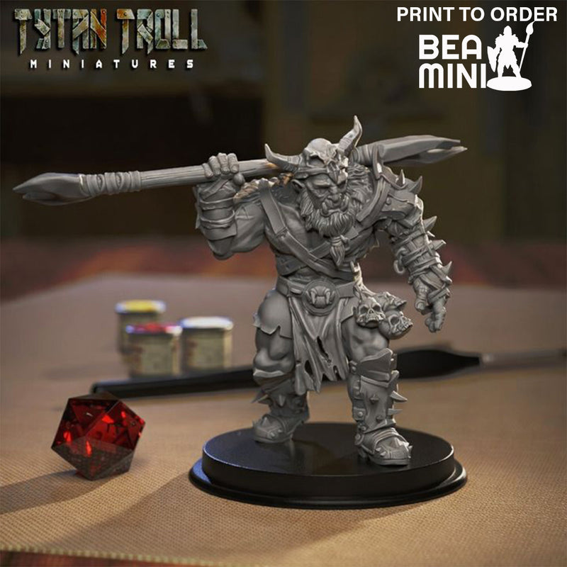 Orc Barbarian 06 | BeaMini Print to Order Miniatures