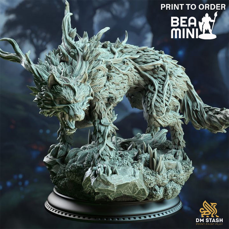 Direwolf of the Fey - Faenror the Fey Touched | BeaMini Print to Order Miniatures