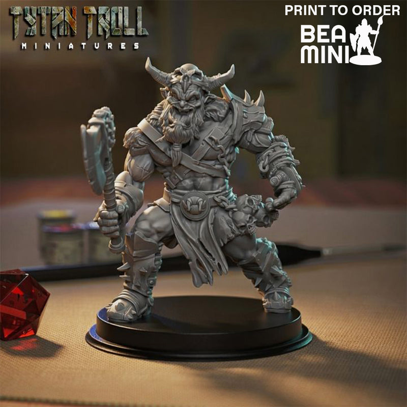 Orc Barbarian 02 | BeaMini Print to Order Miniatures