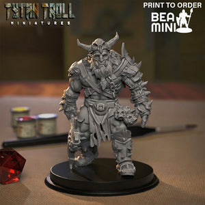 Orc Barbarian 04 | BeaMini Print to Order Miniatures