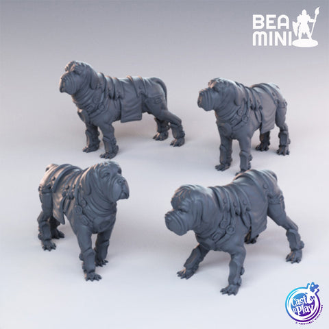 Mastiffs | BeaMini Unpainted RPG Miniatures