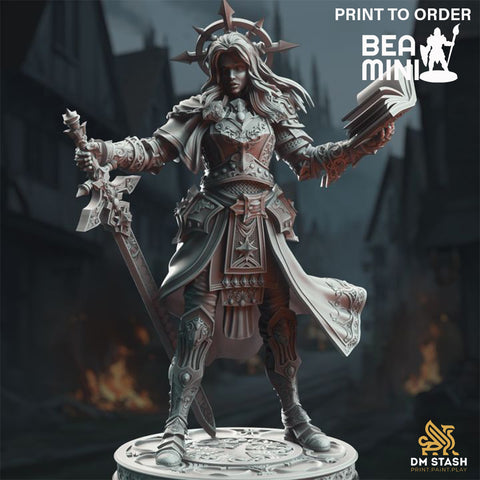 Johanna Saffron - Paladin of Vengeance | BeaMini Print to Order Miniatures