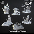 Skeleton Piles Terrain | BeaMini Print to Order Miniatures