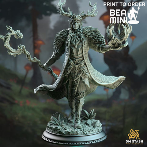 Fey Touched Elf Lord - Pontifax the Emerald Eyed | BeaMini Print to Order Miniatures