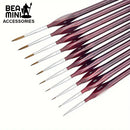 Bea Mini Tools: 11pcs Precision Detail Paint Brush Set (Red)