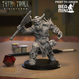Orc Barbarian 01 | BeaMini Print to Order Miniatures