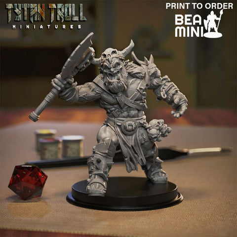 Orc Barbarian 01 | BeaMini Print to Order Miniatures