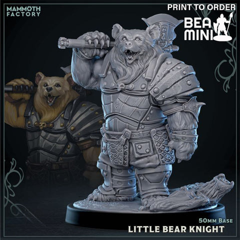Little Bear Knight | BeaMini Print to Order Miniatures